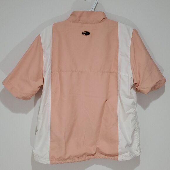 Adidas large pink and white climashell windbreaker short sleeve jacket - Picture 5 of 8